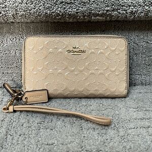 Coach double zip phone wallet